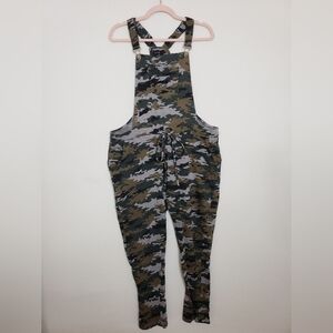 2010s Camo Overalls Cotton XL Casual Streetwear Sleeveless Romper Bib Jumpsuit